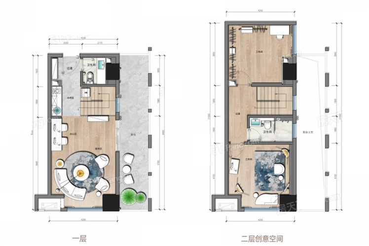 北辰府LOFT67㎡戶型