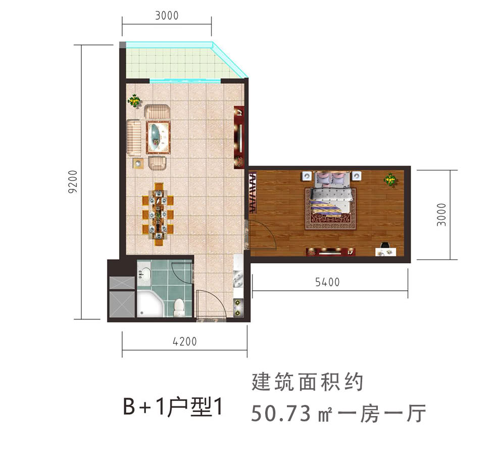 洪城國際度假公寓洪城國際度假公寓  B+1戶型1