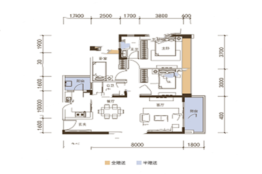 國鼎·中央公園B4 3室2廳2衛(wèi)1廚 117㎡ 76.05萬元-套