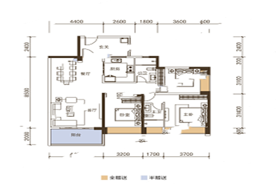 國鼎·中央公園B4 3室2廳2衛(wèi)1廚 141㎡ 91.65萬元-套