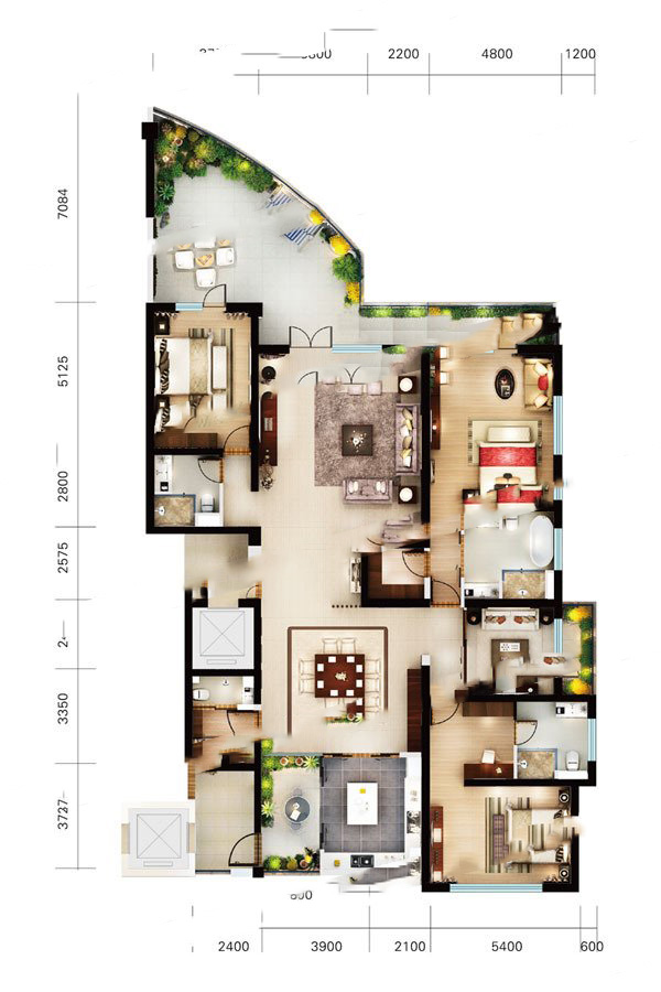 濱?？@A戶型 5室2廳4衛(wèi)0廚 345㎡ 414萬元-套