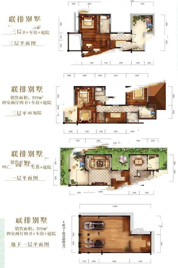 城市森林聯(lián)排別墅 4室2廳4衛(wèi)1廚 322㎡ 251.16萬元-套