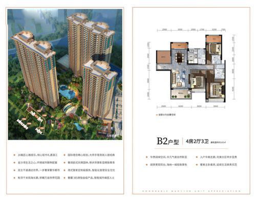 雅居樂(lè)雍逸廷B2戶(hù)型 4室2廳3衛(wèi)1廚 143㎡