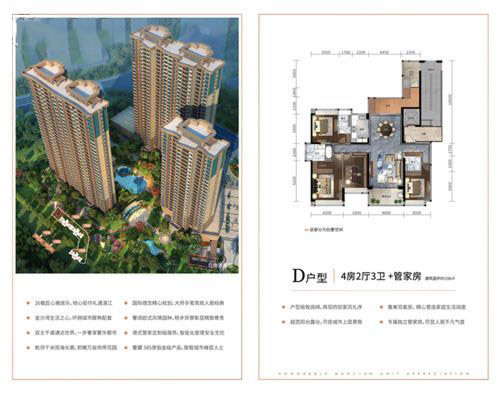 雅居樂(lè)雍逸廷D戶(hù)型 4室2廳3衛(wèi)1廚 198㎡