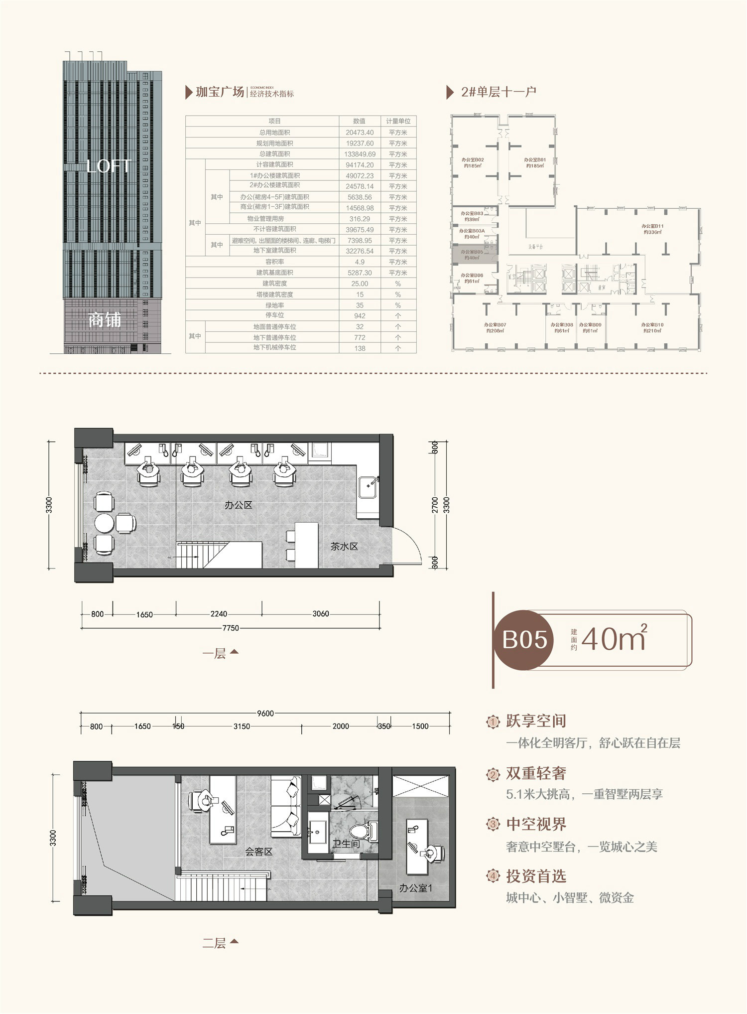 珈寶廣場(chǎng)B05戶型 2室2廳1衛(wèi) 39㎡ 81.9萬(wàn)元-套