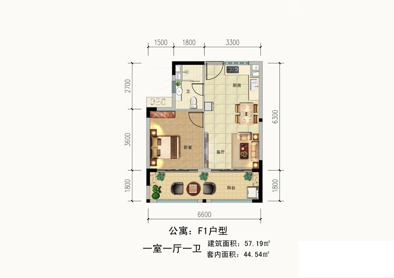 首創(chuàng)森林湖首創(chuàng)·湖畔公寓F1戶型