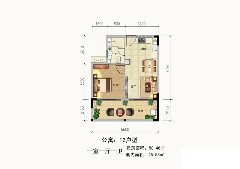 首創(chuàng)森林湖首創(chuàng)·湖畔思香小鎮(zhèn)公寓F2戶型