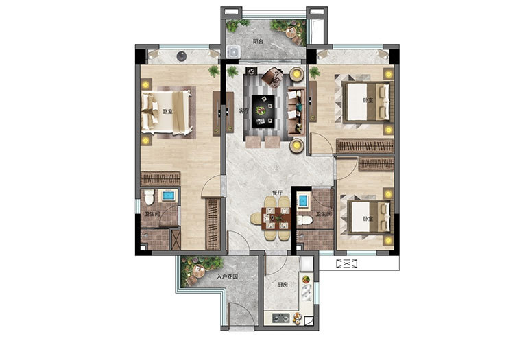 景業(yè)·白鷺洲臨高景業(yè)白鷺洲3房2廳2衛(wèi) 建面107㎡