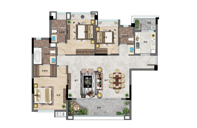 景業(yè)·白鷺洲臨高景業(yè)白鷺洲 3房2廳3衛(wèi) 建面126㎡