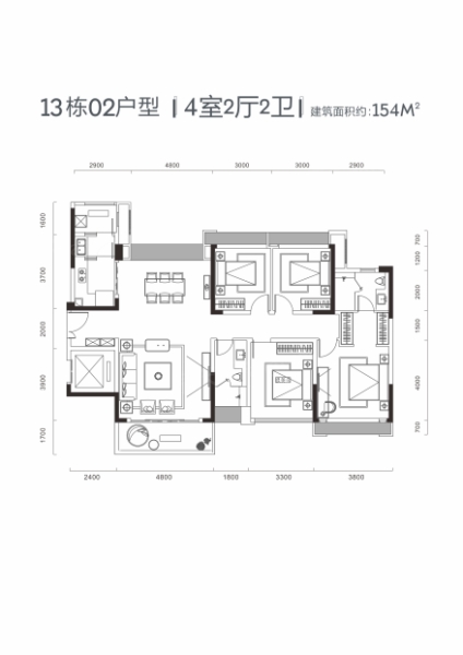 恒榮·城市溪谷13棟02戶型（01互為鏡像）