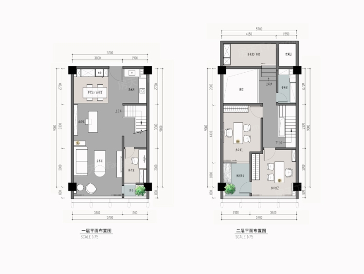 金匯國際廣場(chǎng)LOFT辦公戶型